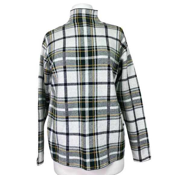 Tahari Green Plaid Mock Neck Sweater Size Medium - Picture 1 of 6